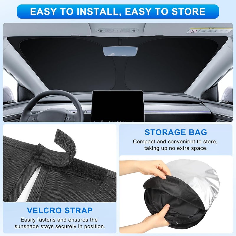 INSAUTO Foldable Windshield Sun Shade for BMW X3 2018-2024, Heat & UV Protection Car Sunshade with Storage Bag, Keep Interior Cool & Easy Installation - Image 4